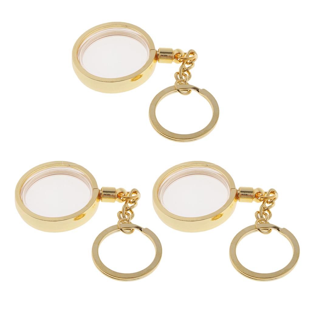 3pcs Coin Holder Keychain 30mm Souvenir Commemorative Coin Keyring Box