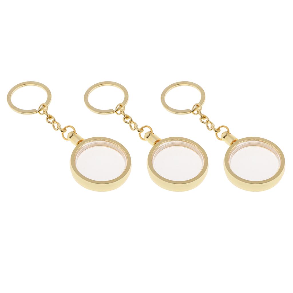 3pcs Coin Holder Keychain 30mm Souvenir Commemorative Coin Keyring Box