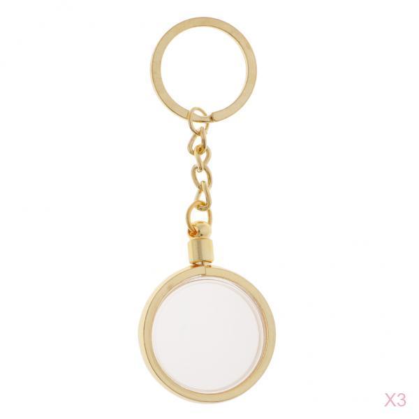 3pcs Coin Holder Keychain 30mm Souvenir Commemorative Coin Keyring Box