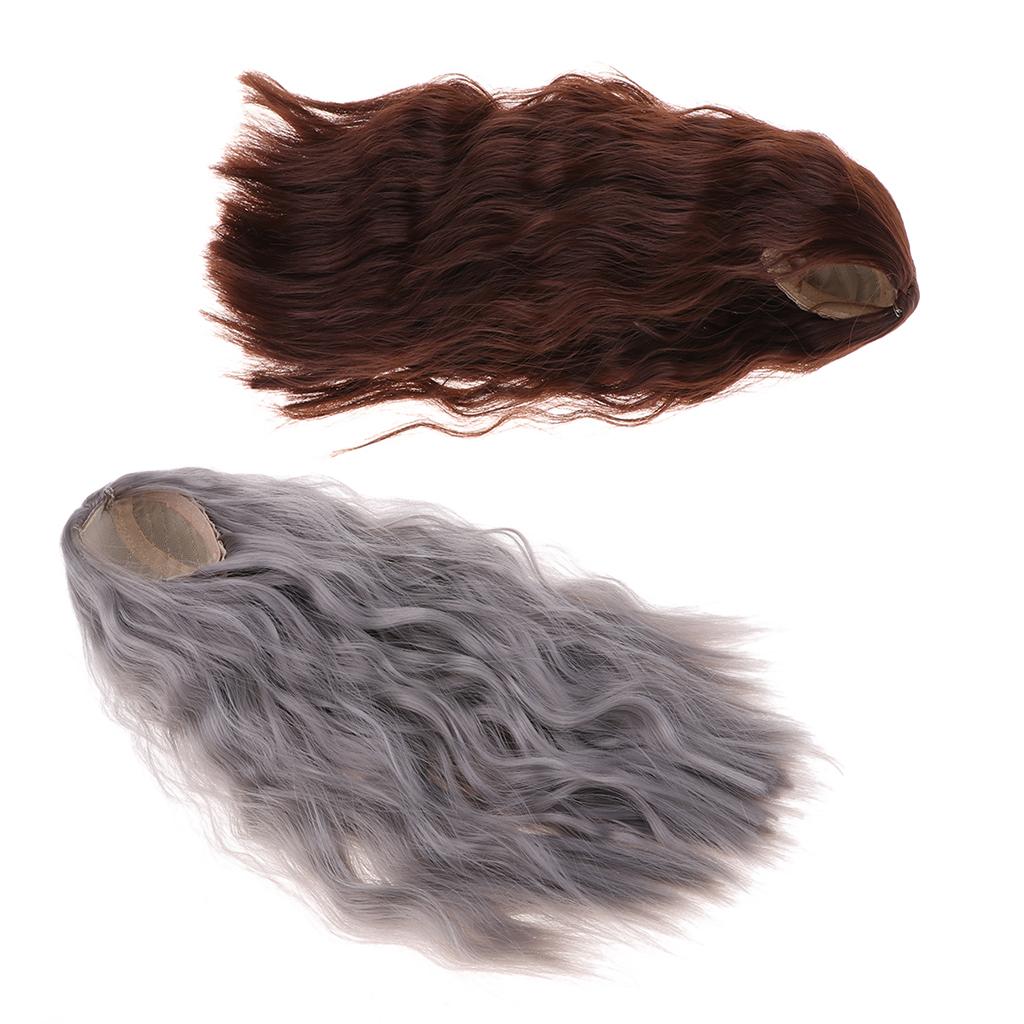 2pcs Curly Hair Wig Hairpiece for 1/4 BJD Dolls Making & Repair Supplies