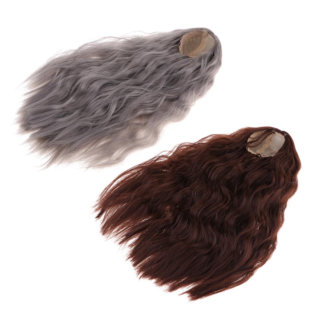 2pcs Curly Hair Wig Hairpiece for 1/4 BJD Dolls Making & Repair Supplies