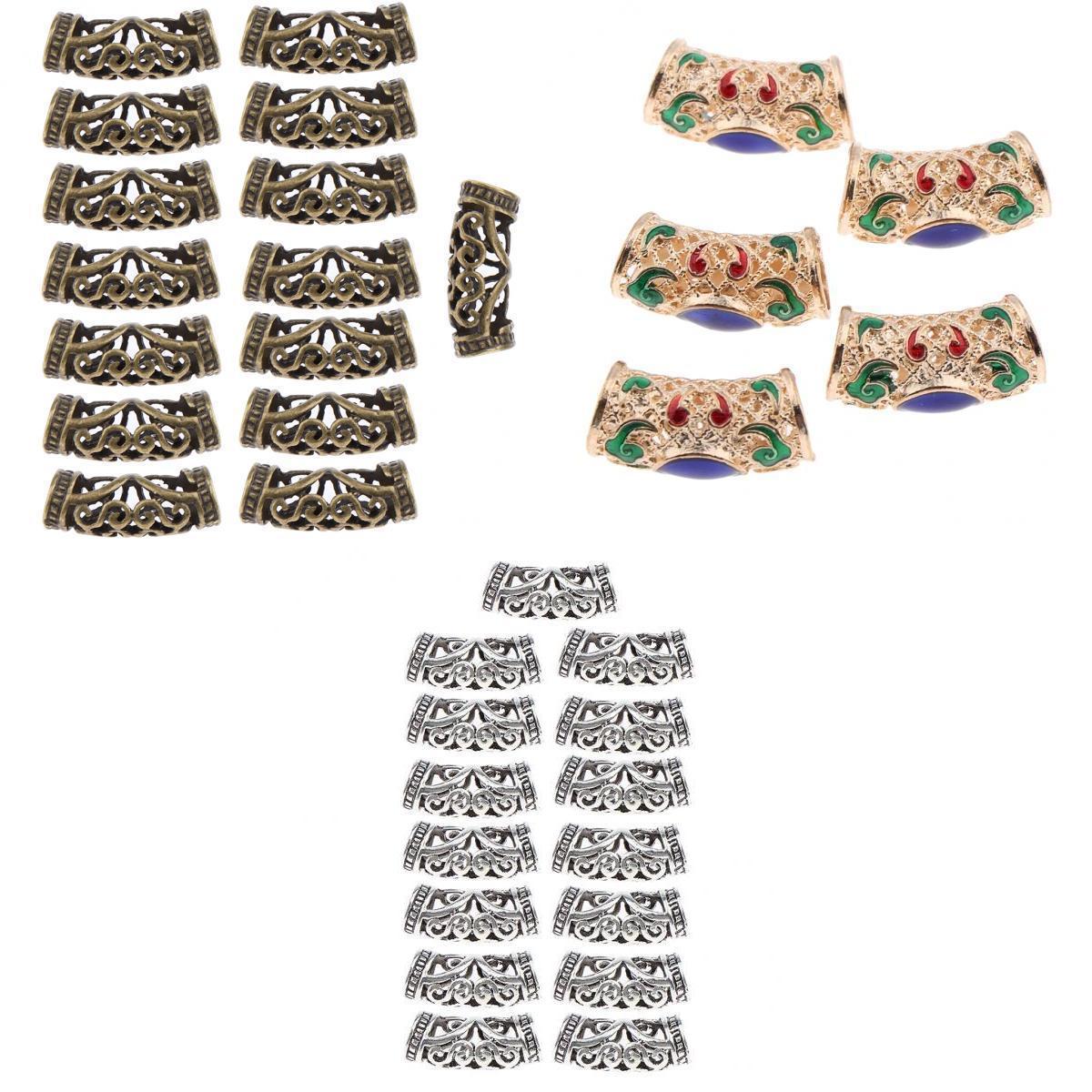 35pcs/Lot Dread lock Beads Hair Rings Adjustable Hair Braid Cuff Clip Tubes