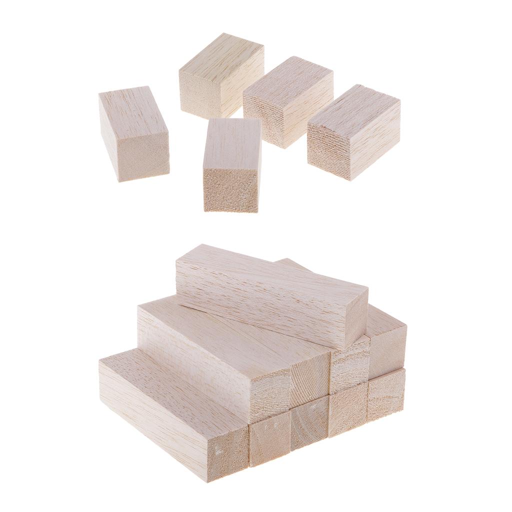 15 Pieces Balsa Wood Blocks Cubes DIY Modelling Craft Wood working Materials