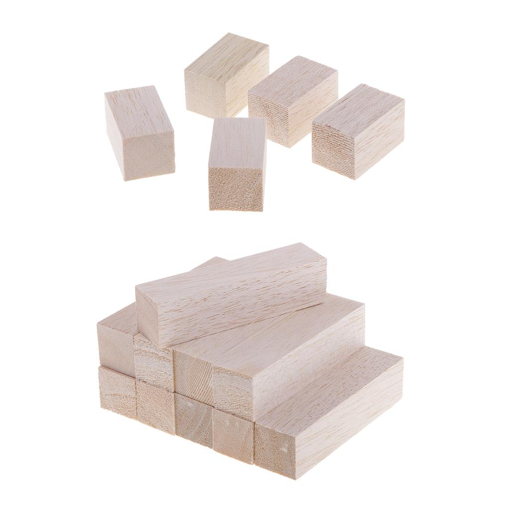 15 Pieces Balsa Wood Blocks Cubes DIY Modelling Craft Wood working Materials