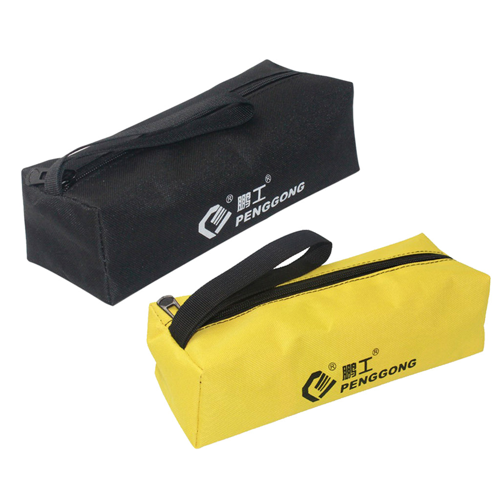 2XOxford Storage Bag Repair Tool Hardware Handbag Zip Organizer Black+Yellow