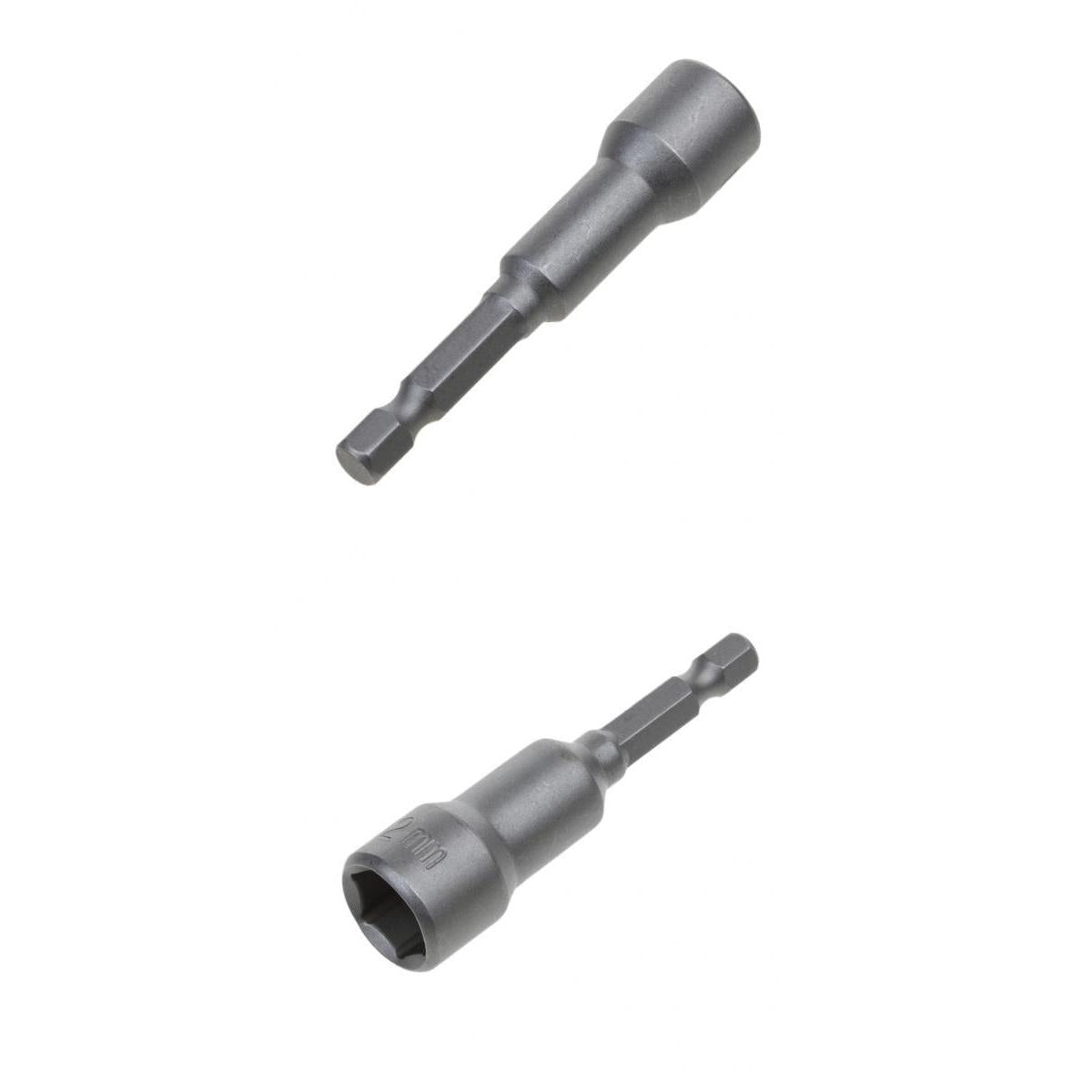 2Pcs Hex Socket Sleeve Nozzles Magnetic Nut Driver Drill Bit Tools 10mm 12mm