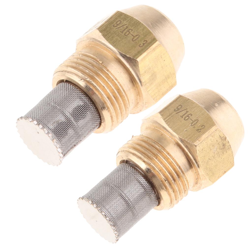 2pcs Fuel Oil Furnace Burner Spray Nozzle 9/16 Inch External Thread Connect