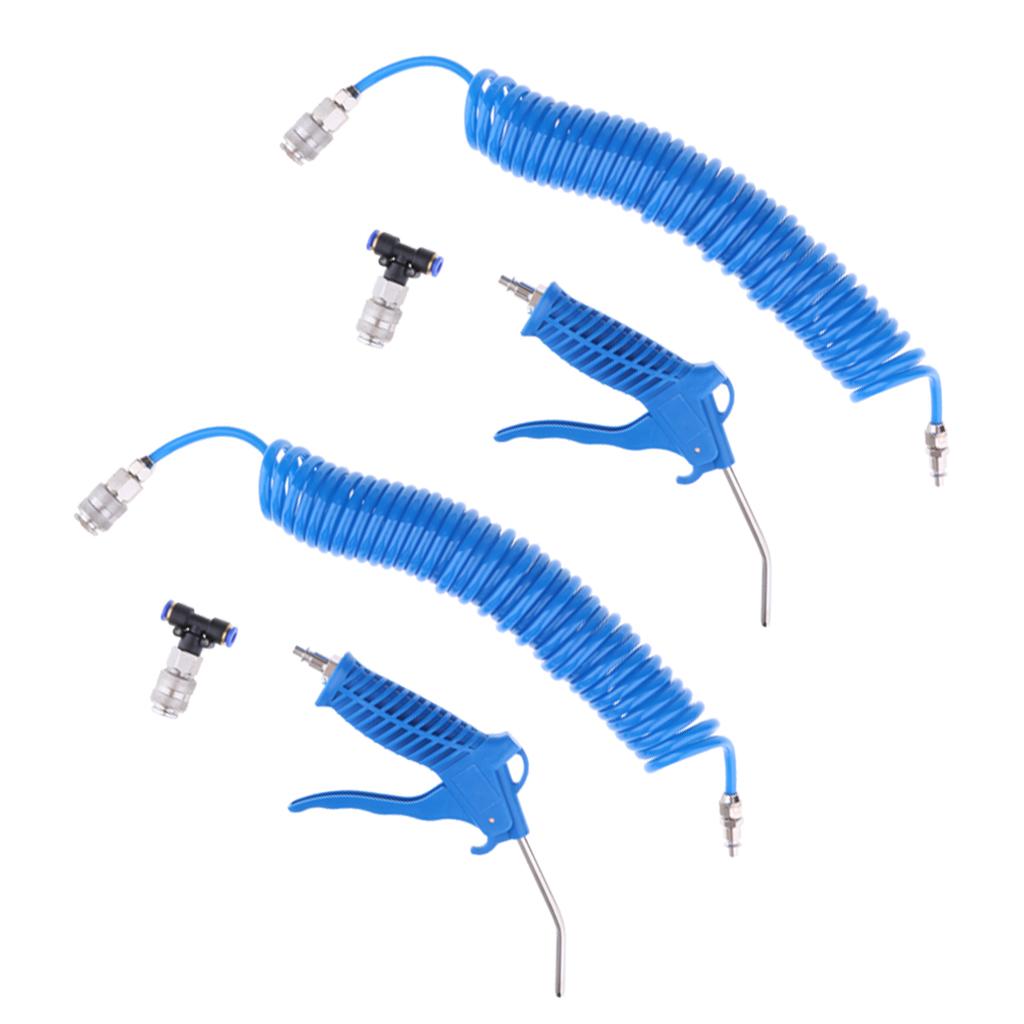 2 x Air Duster Blow with Nozzle & PU Dust Blower Cleaning Recoil Hose