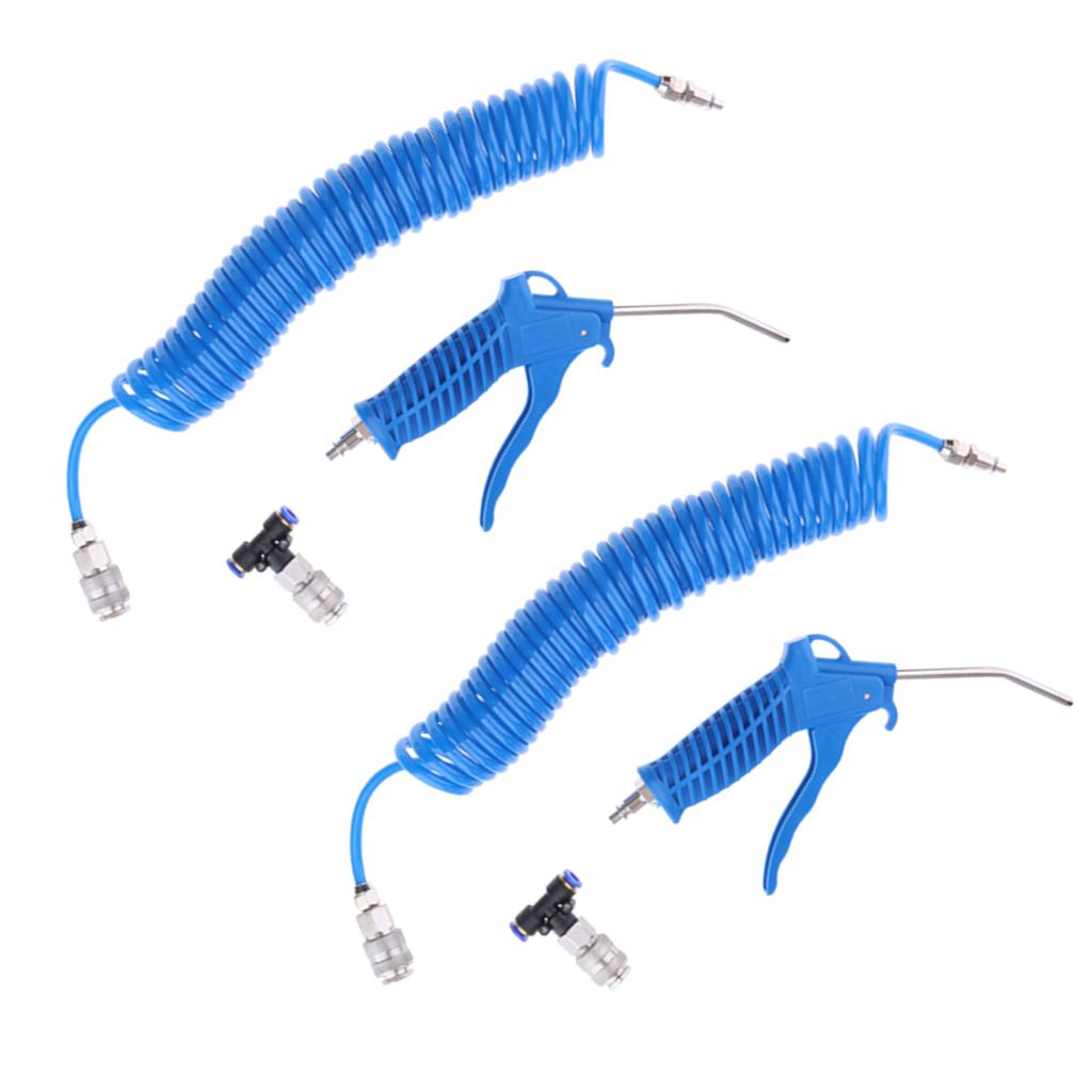 2 x Air Duster Blow with Nozzle & PU Dust Blower Cleaning Recoil Hose