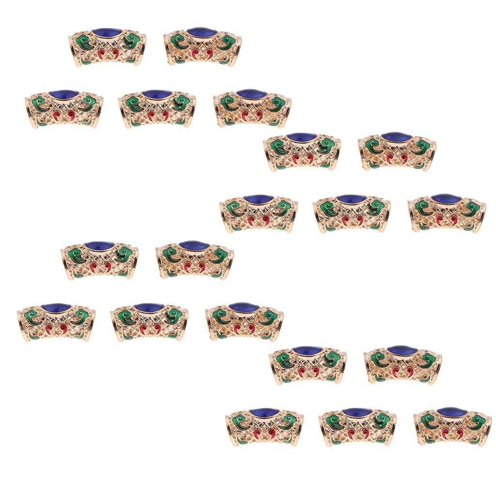 20pcs Dreadlock Hair Beads Hair Braid Pins Rings Cuff Clips Fashion Jewelry