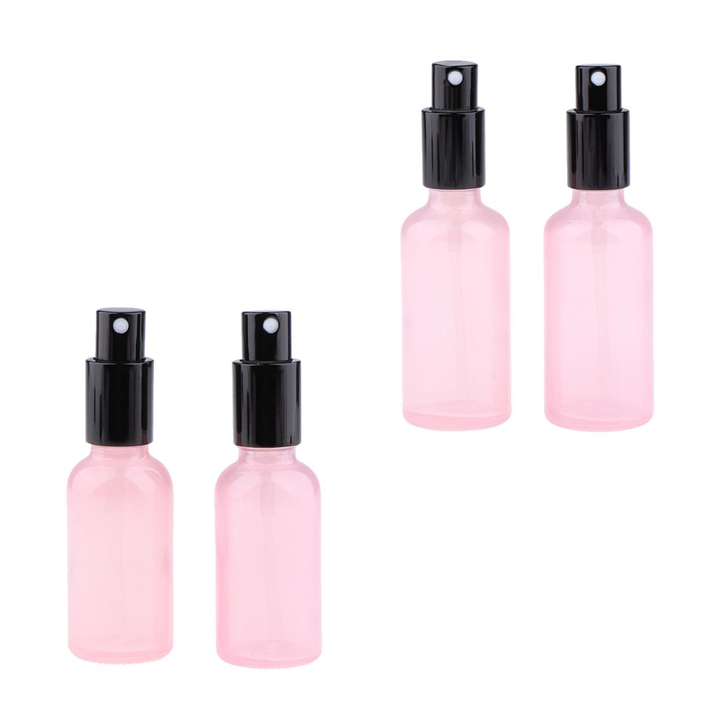 4pcs Empty Glass Pump Spray Bottle for Perfum Toner Amber Cosmetic Atomizer