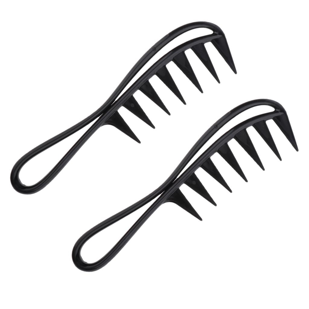 2pcs Men's Oily Hair Pick Comb Salon Dyeing Hairdressing Styling Wide Tooth