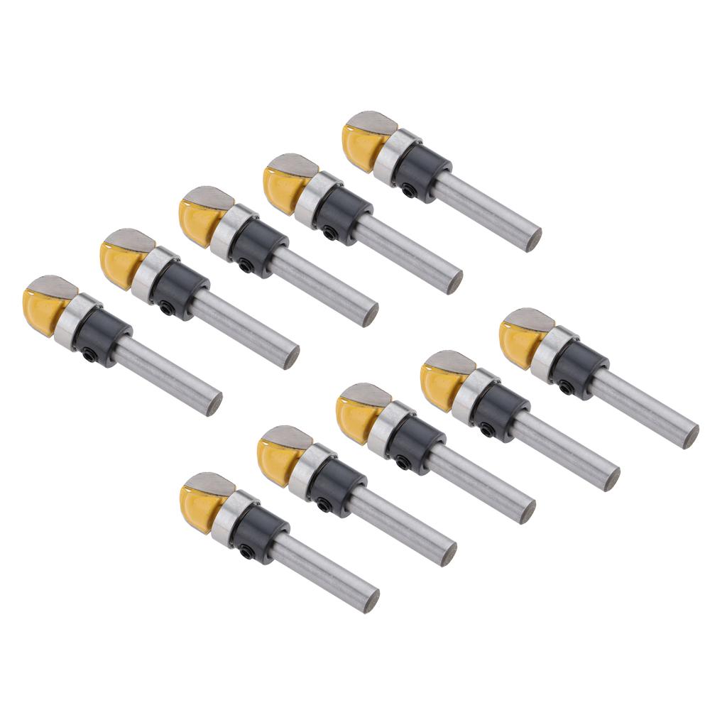 10X 1/4'' Shank Round Nose Cove Core Box Router Bit 12.7mm Diameter Cutter