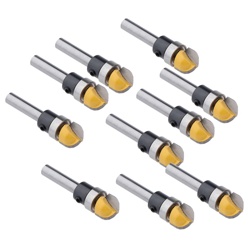 10X 1/4'' Shank Round Nose Cove Core Box Router Bit 12.7mm Diameter Cutter