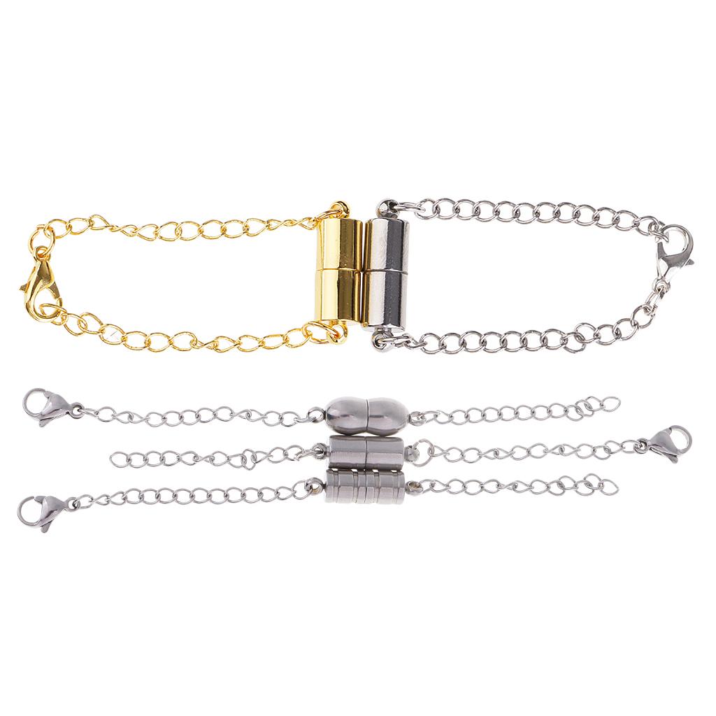 5 Sets Jewelry Making Magnetic Hooks Lobster Clasp Necklace Extenders Chains