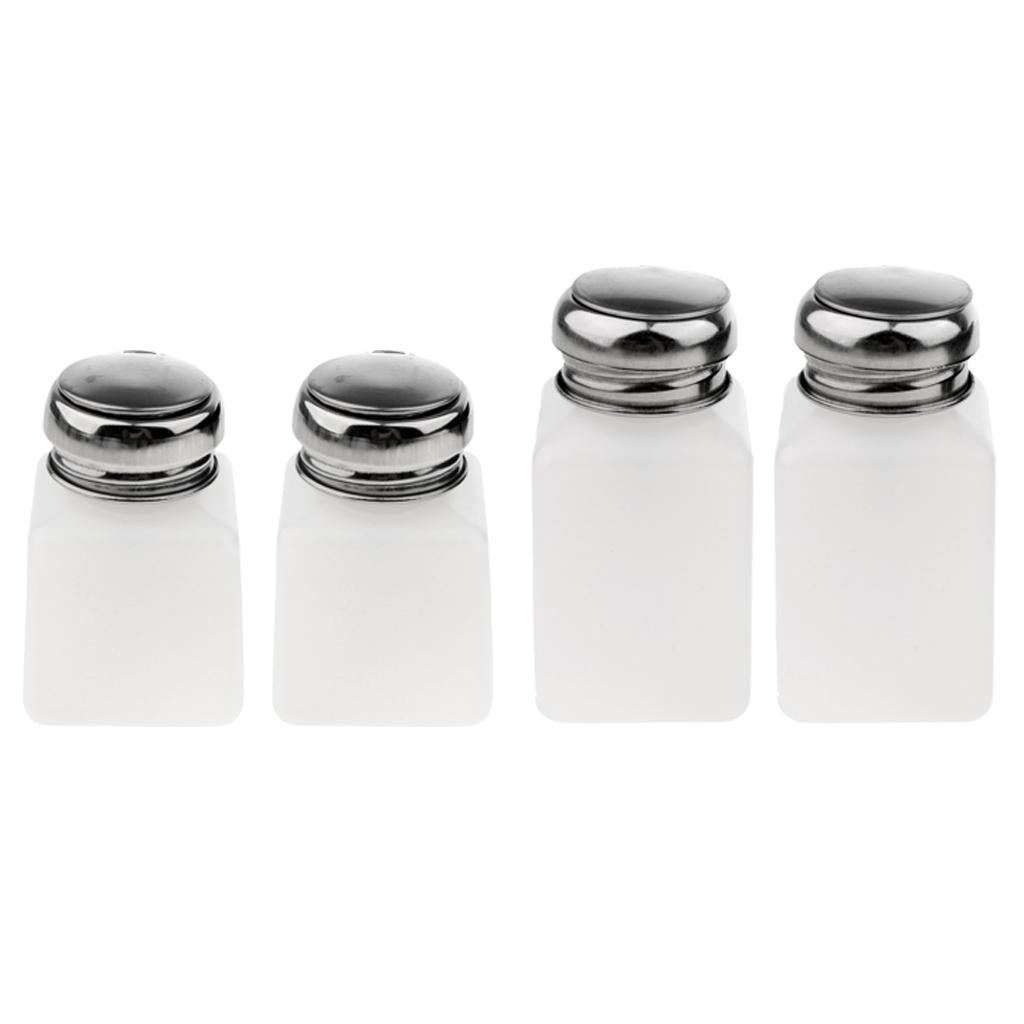 4 Pcs Nail Polish Remover Pump Dispenser Press Bottle Empty Container