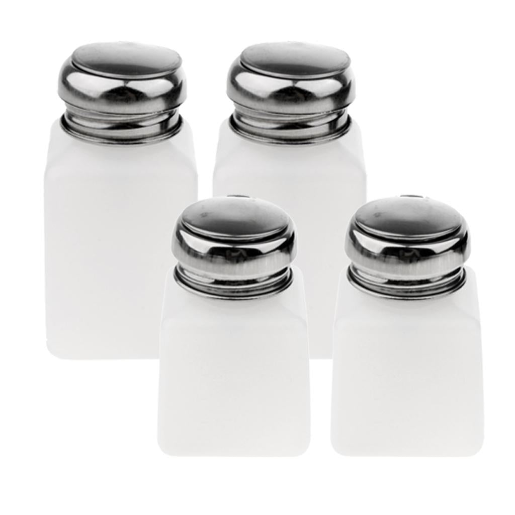 4 Pcs Nail Polish Remover Pump Dispenser Press Bottle Empty Container