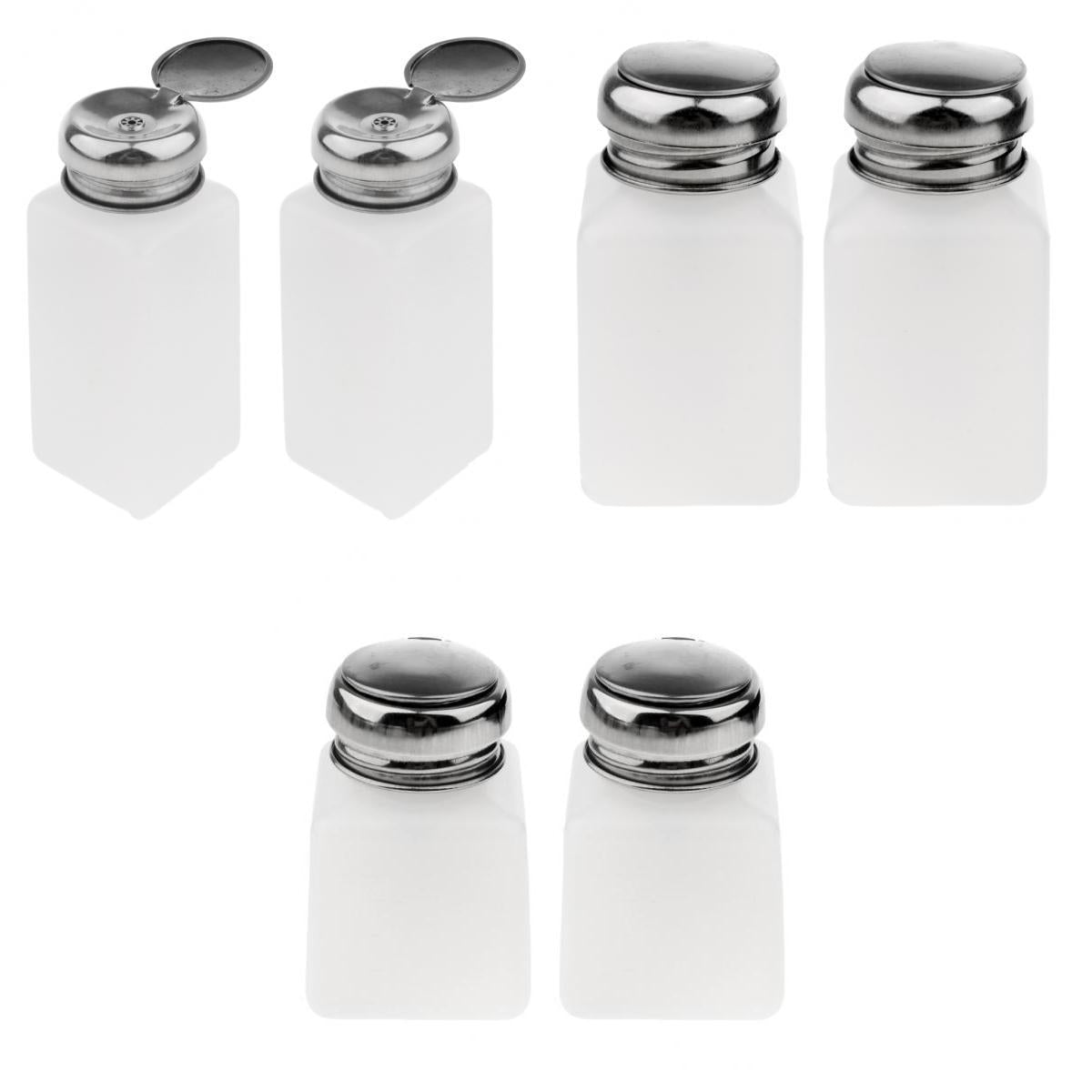 6 Pcs Nail Polish Remover Pump Dispenser Press Bottle Empty Container