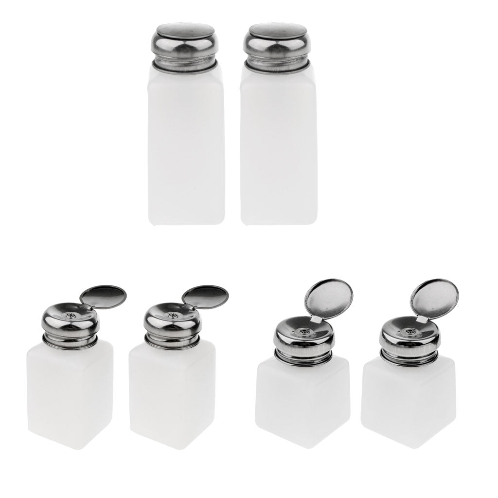 6 Pcs Nail Polish Remover Pump Dispenser Press Bottle Empty Container
