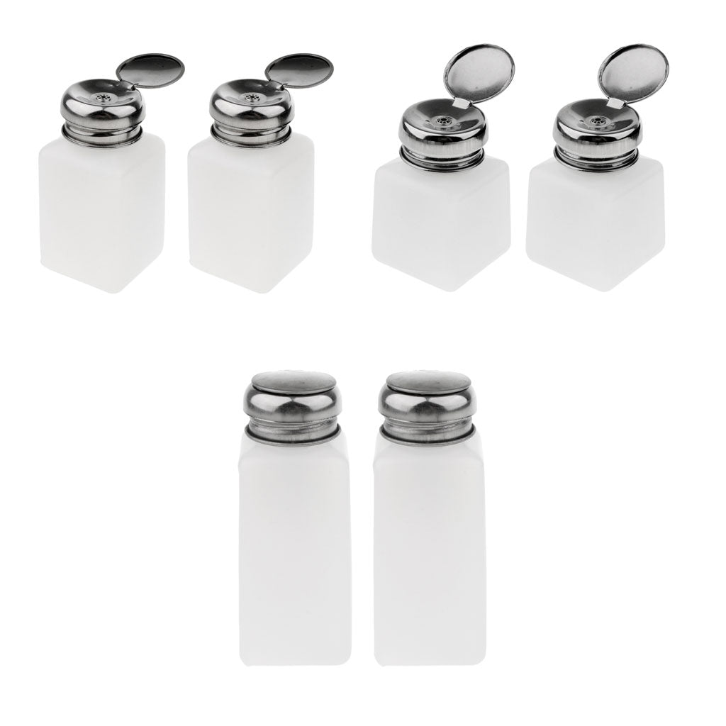 6 Pcs Nail Polish Remover Pump Dispenser Press Bottle Empty Container