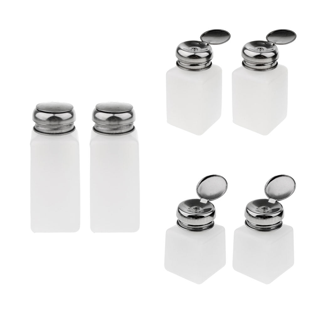 6 Pcs Nail Polish Remover Pump Dispenser Press Bottle Empty Container