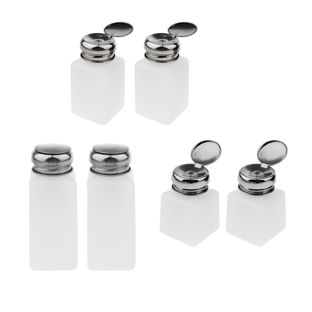 6 Pcs Nail Polish Remover Pump Dispenser Press Bottle Empty Container