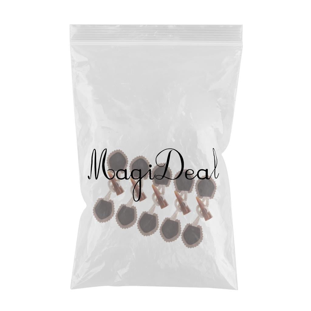 6 Pair Leather Horn Toggle Sewing Closures Buttons For Coat Jacket Duffle