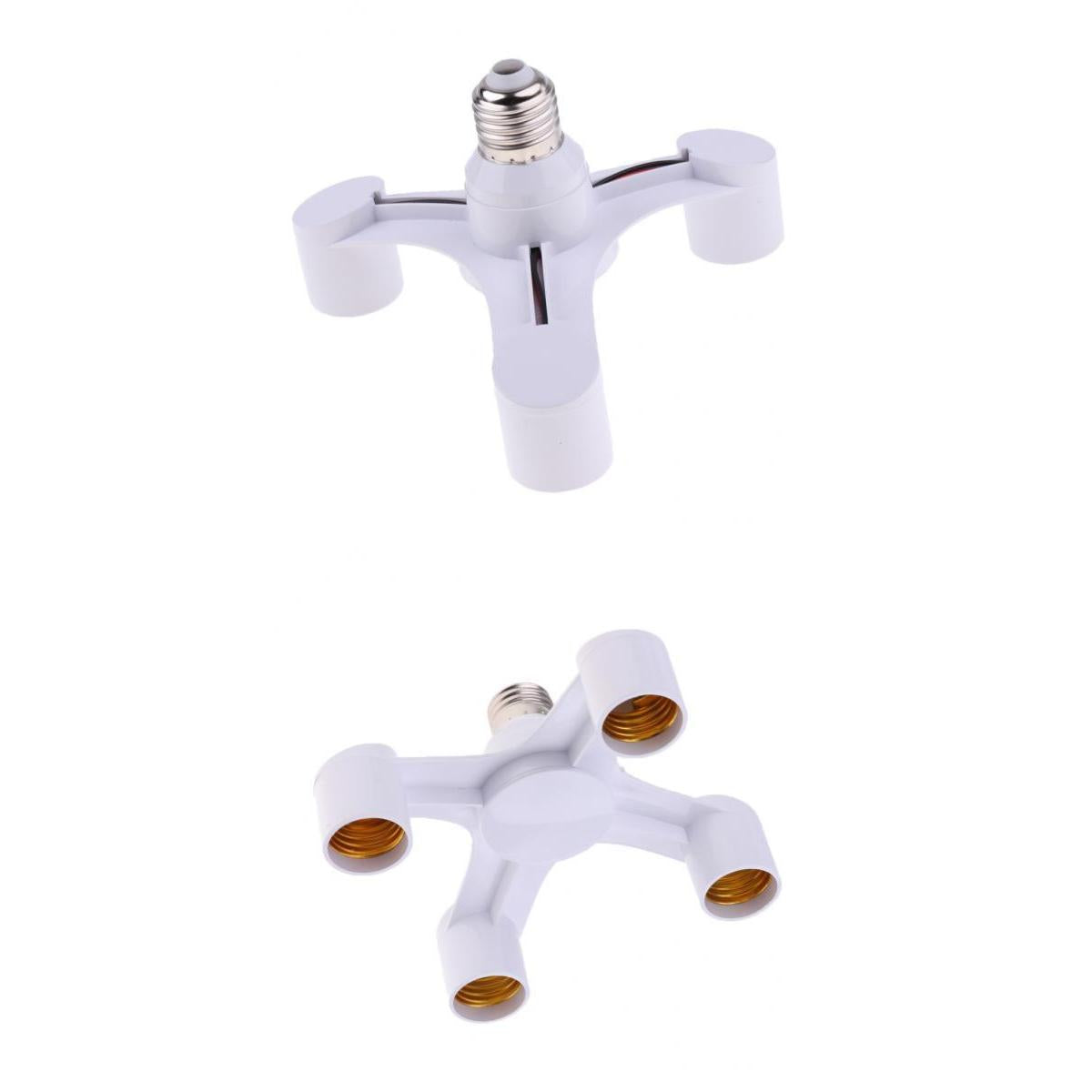 2Pcs 3/4 in 1 E27 Light Lamp Bulb Adapter Holder Socket Splitter
