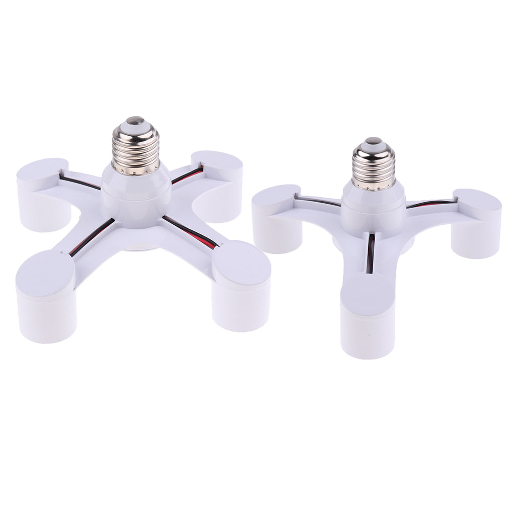 2Pcs 3/4 in 1 E27 Light Lamp Bulb Adapter Holder Socket Splitter