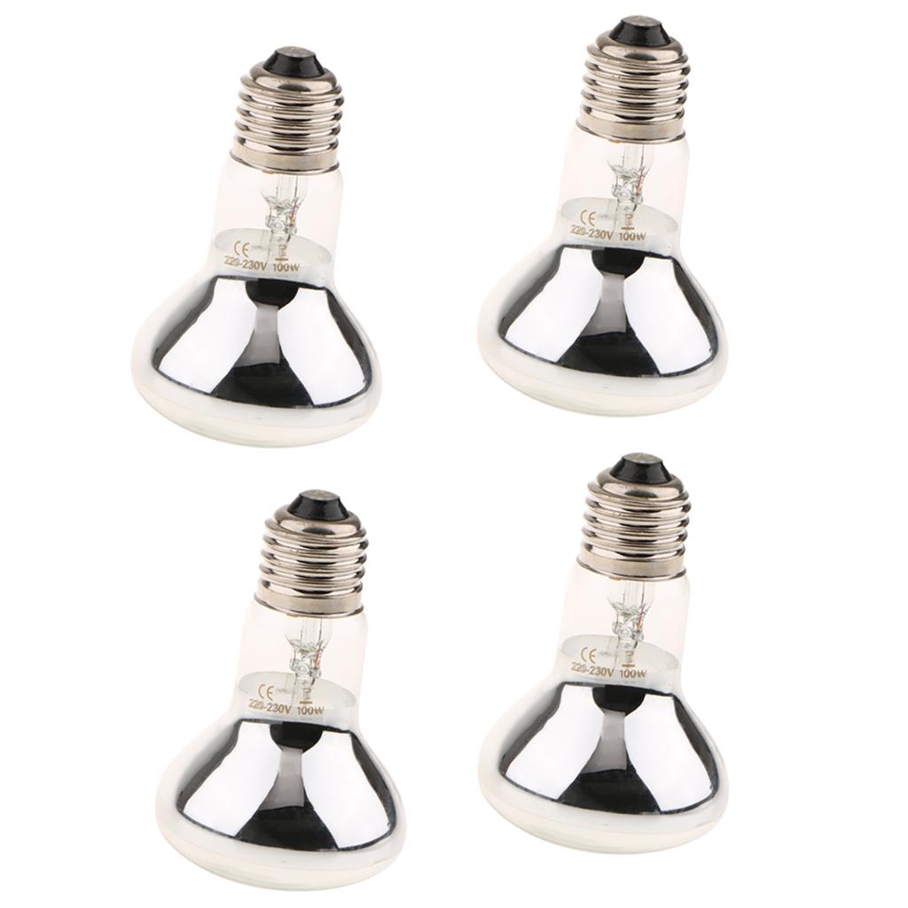 4 PCS 220V Heat Basking Lamp Reptile Infrared Heater Reptile Supplies 100W