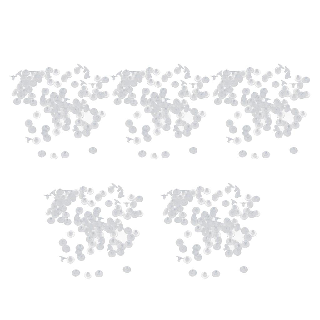 500Pcs Transparent Silicone Earring Stopper Posts Earring Findings Back Nuts