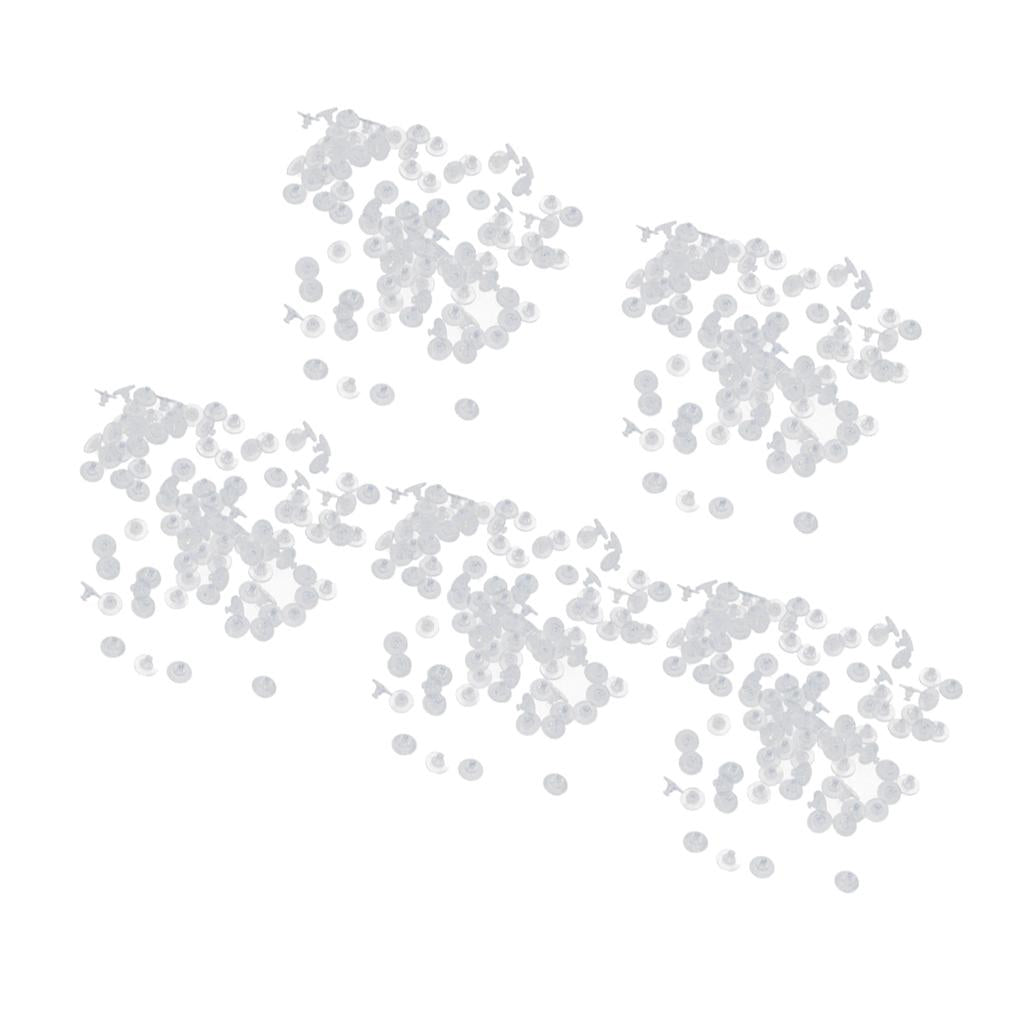 500Pcs Transparent Silicone Earring Stopper Posts Earring Findings Back Nuts