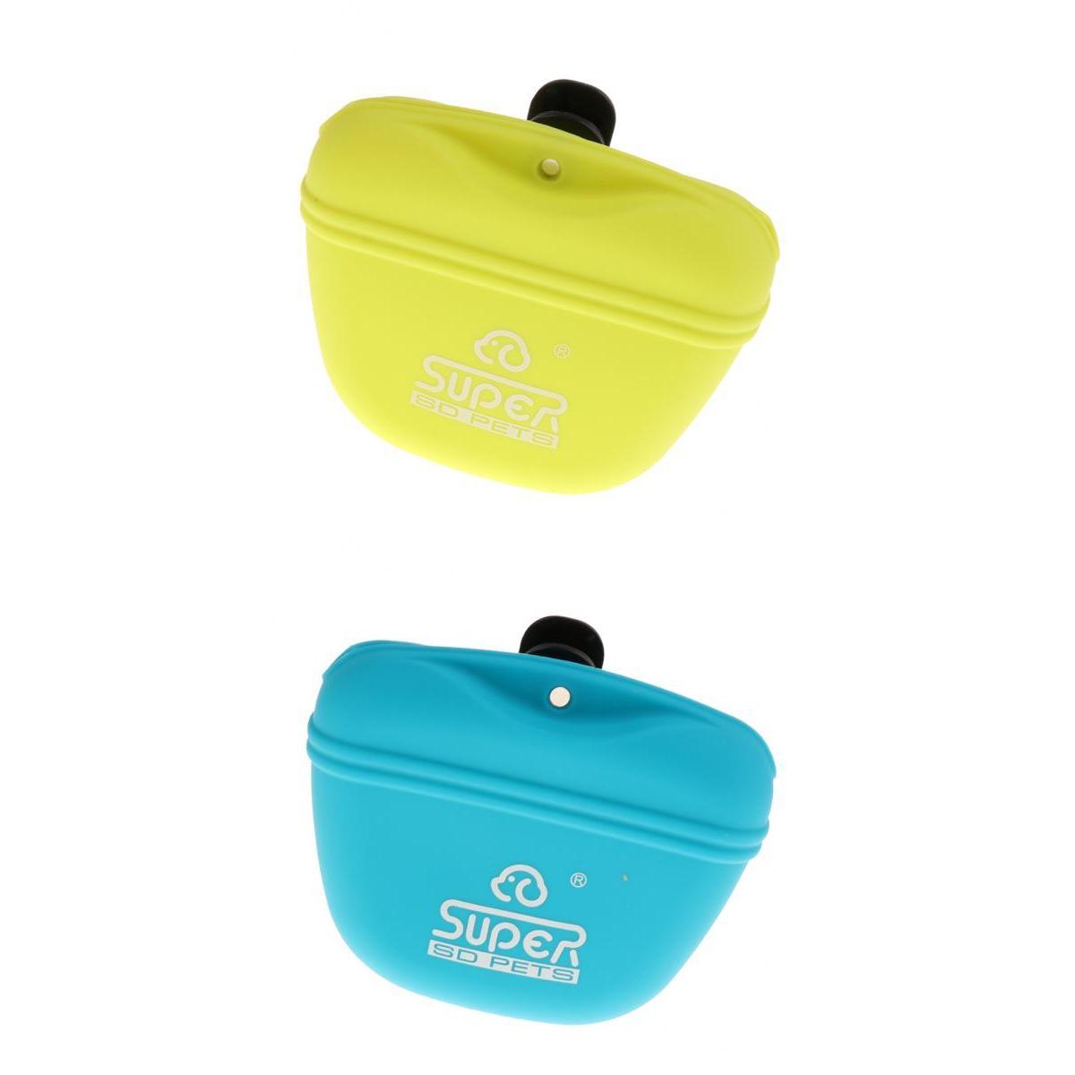 2x Silicone Dog Treat Bag Pet Training Pocket Food Snack Pouch Haversack