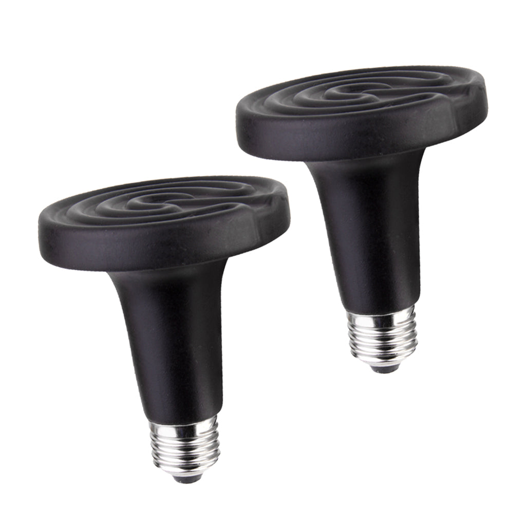 2Pcs E27 Reptile Heat Lamp Infrared Heater Brood Light Bulb 75W & 50W