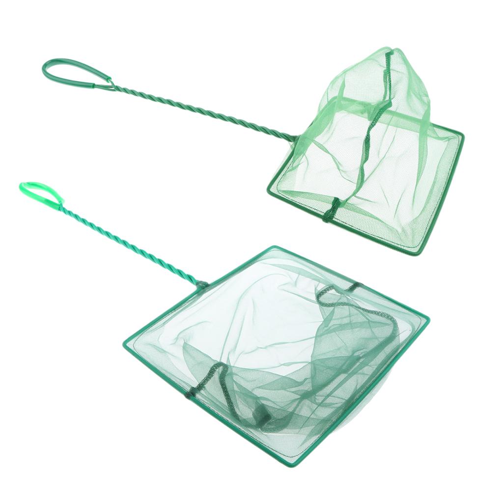2x Aquarium Fish Tank Fish Net Coldwater Marine Netting 10 & 6 inches