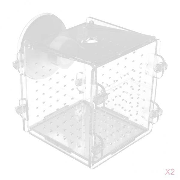 2 pcs Acrylic Aquarium Young Fish Breeding Hatchery Incubator Isolation Box