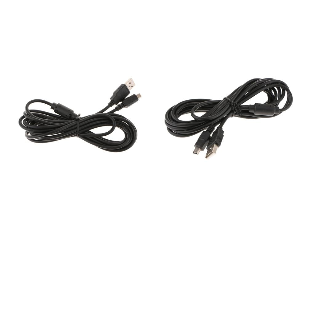 2x3m Charging Cable 10ft USB2.0 Charger Cord Data Transfer Lead for Sony PS3