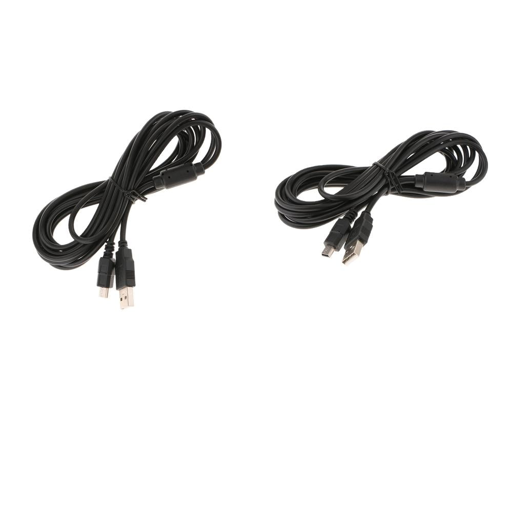 2x3m Charging Cable 10ft USB2.0 Charger Cord Data Transfer Lead for Sony PS3