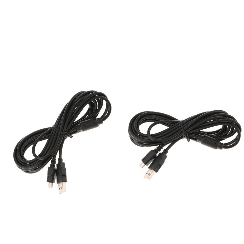 2x3m Charging Cable 10ft USB2.0 Charger Cord Data Transfer Lead for Sony PS3