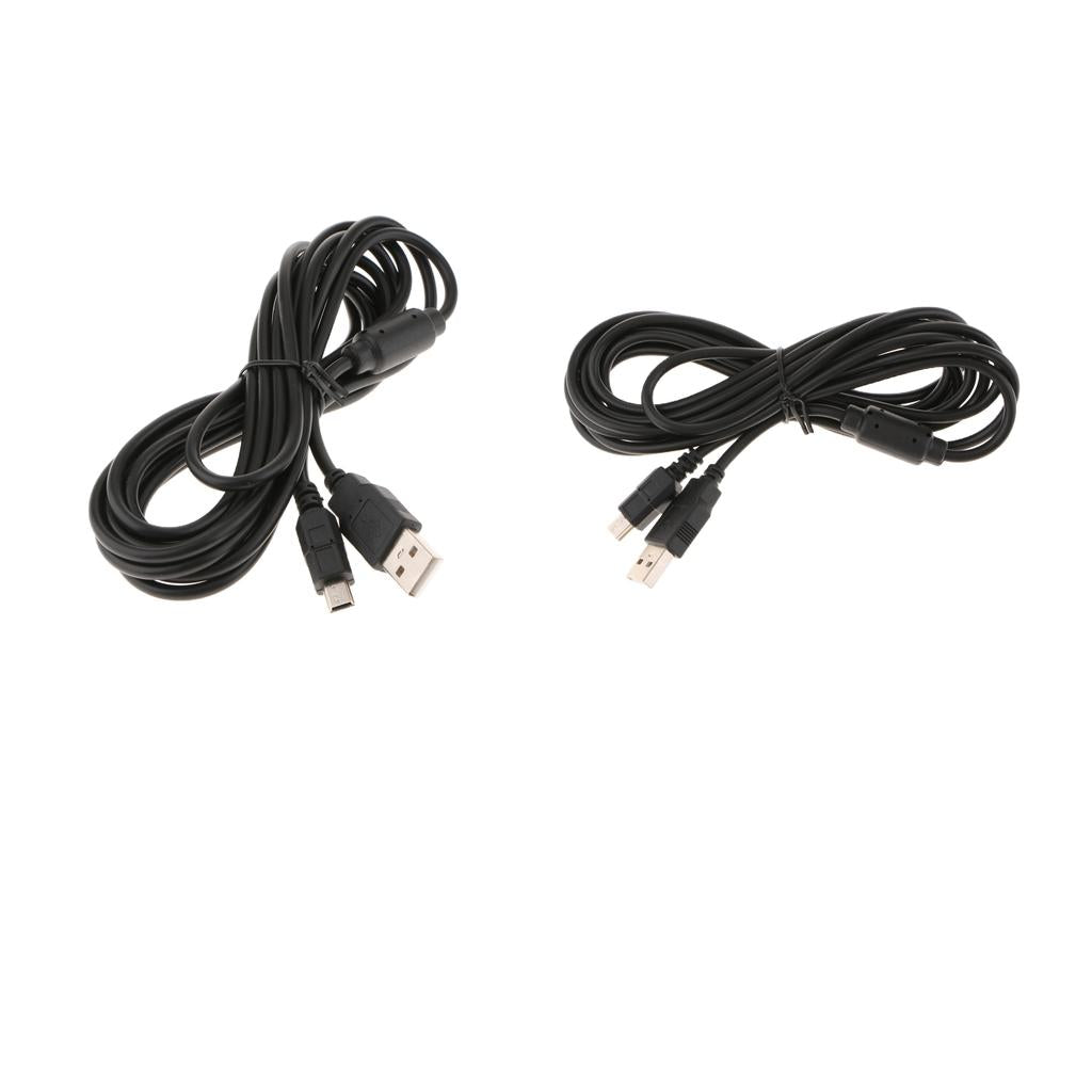 2x3m Charging Cable 10ft USB2.0 Charger Cord Data Transfer Lead for Sony PS3