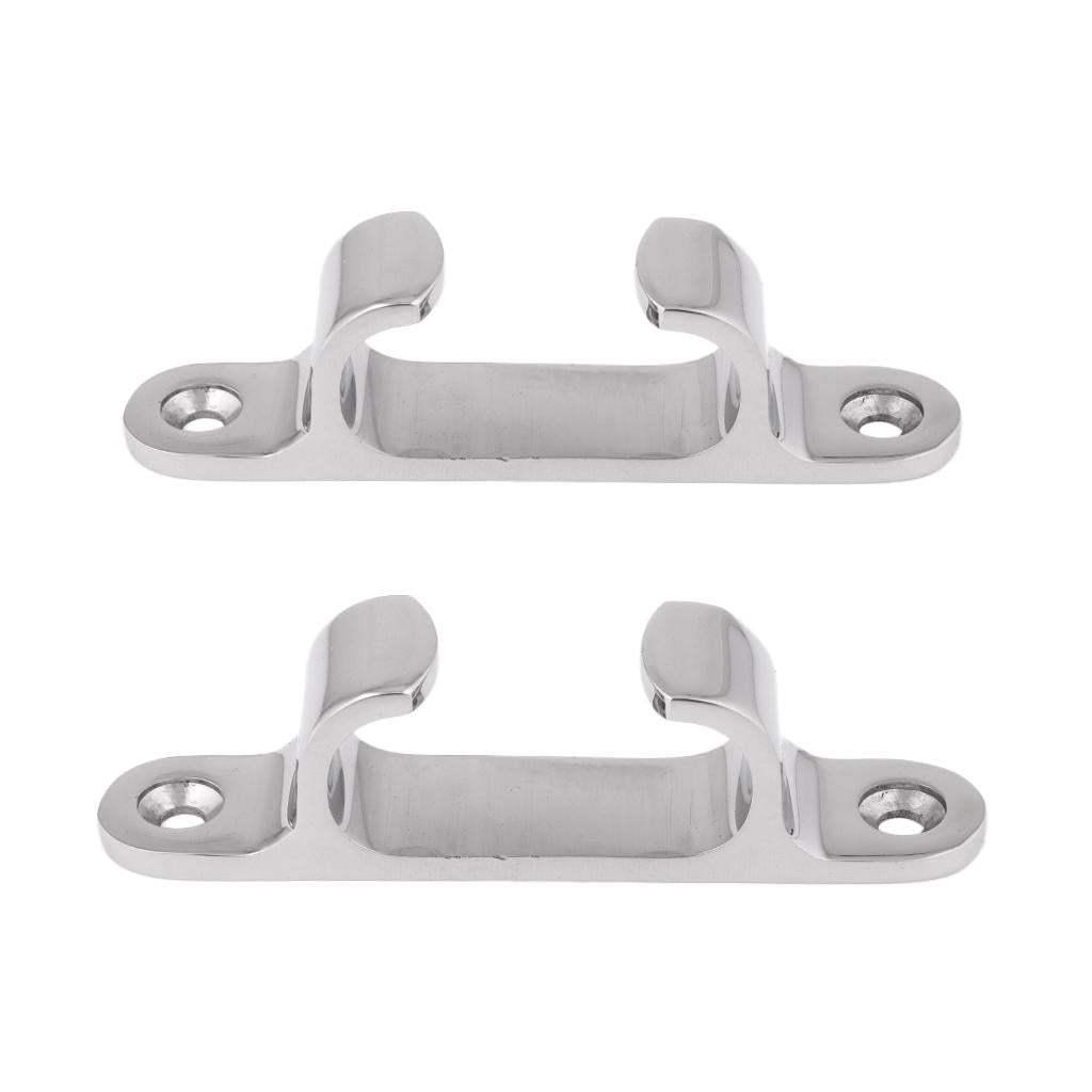 2 Stainless Steel Line Straight Fairlead Bow Chock Marine Boat Cleat Sailing