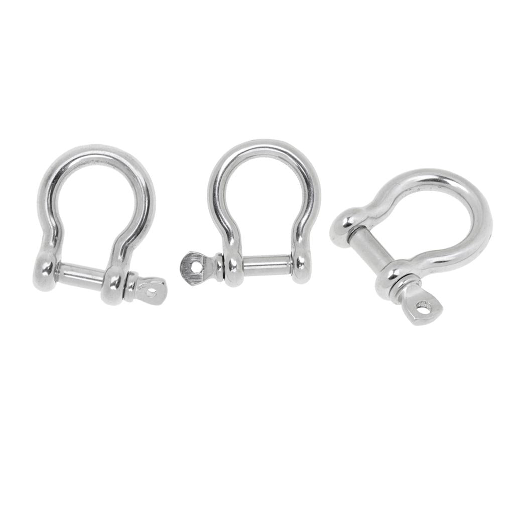 3 Size Marine Boat Chain Rigging Bow Shackle Captive Pin 304 Stainless Steel
