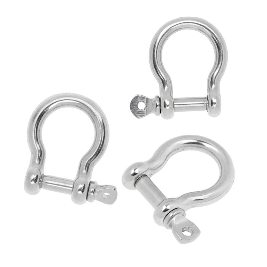 3 Size Marine Boat Chain Rigging Bow Shackle Captive Pin 304 Stainless Steel