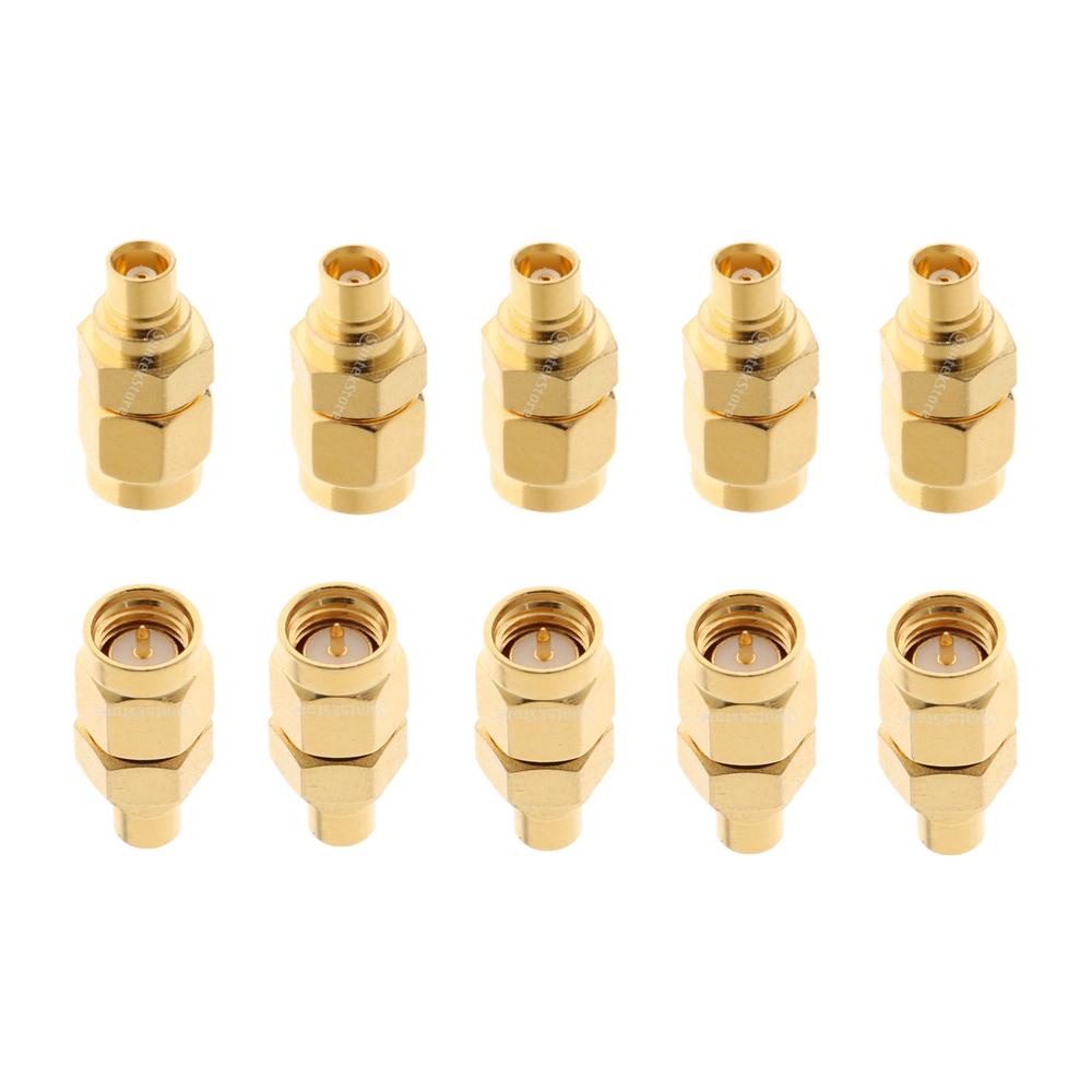 10pcs SMA Male Plug to MCX Female Jack Straight RF Coaxial Connector Adapter