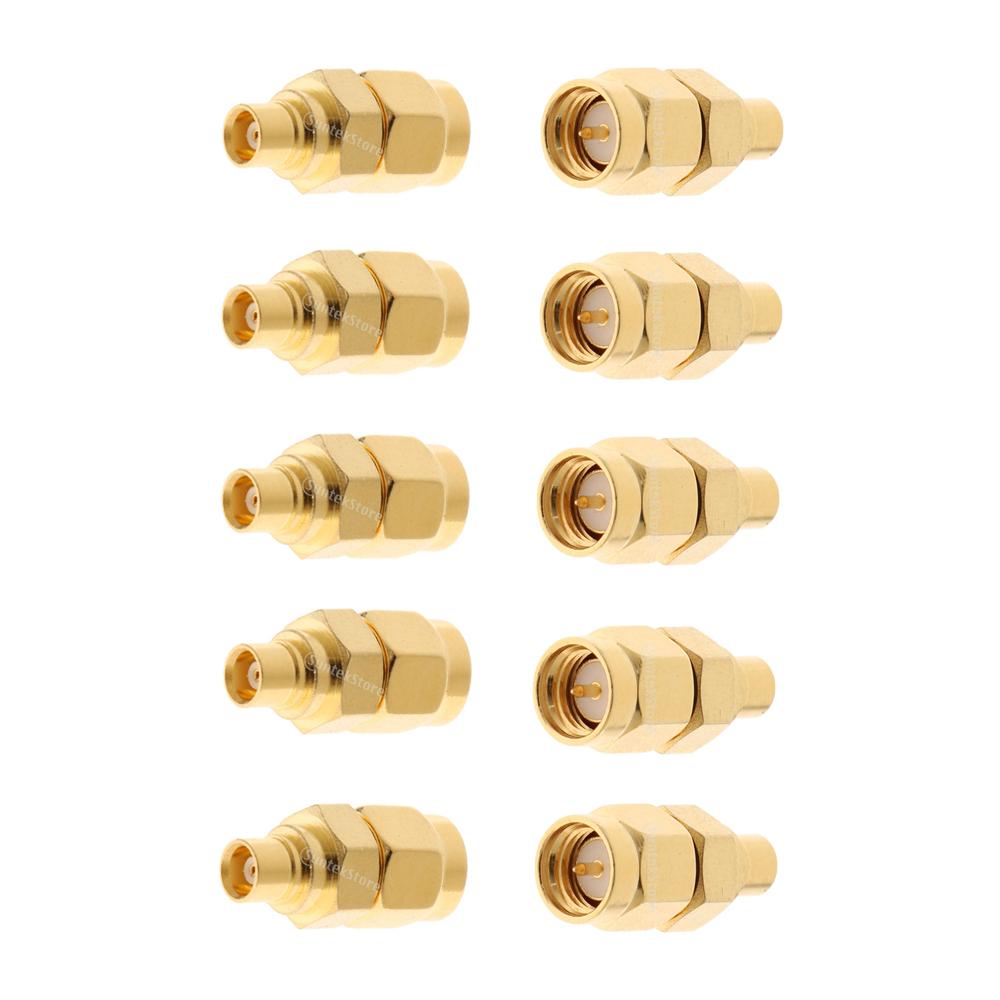 10pcs SMA Male Plug to MCX Female Jack Straight RF Coaxial Connector Adapter