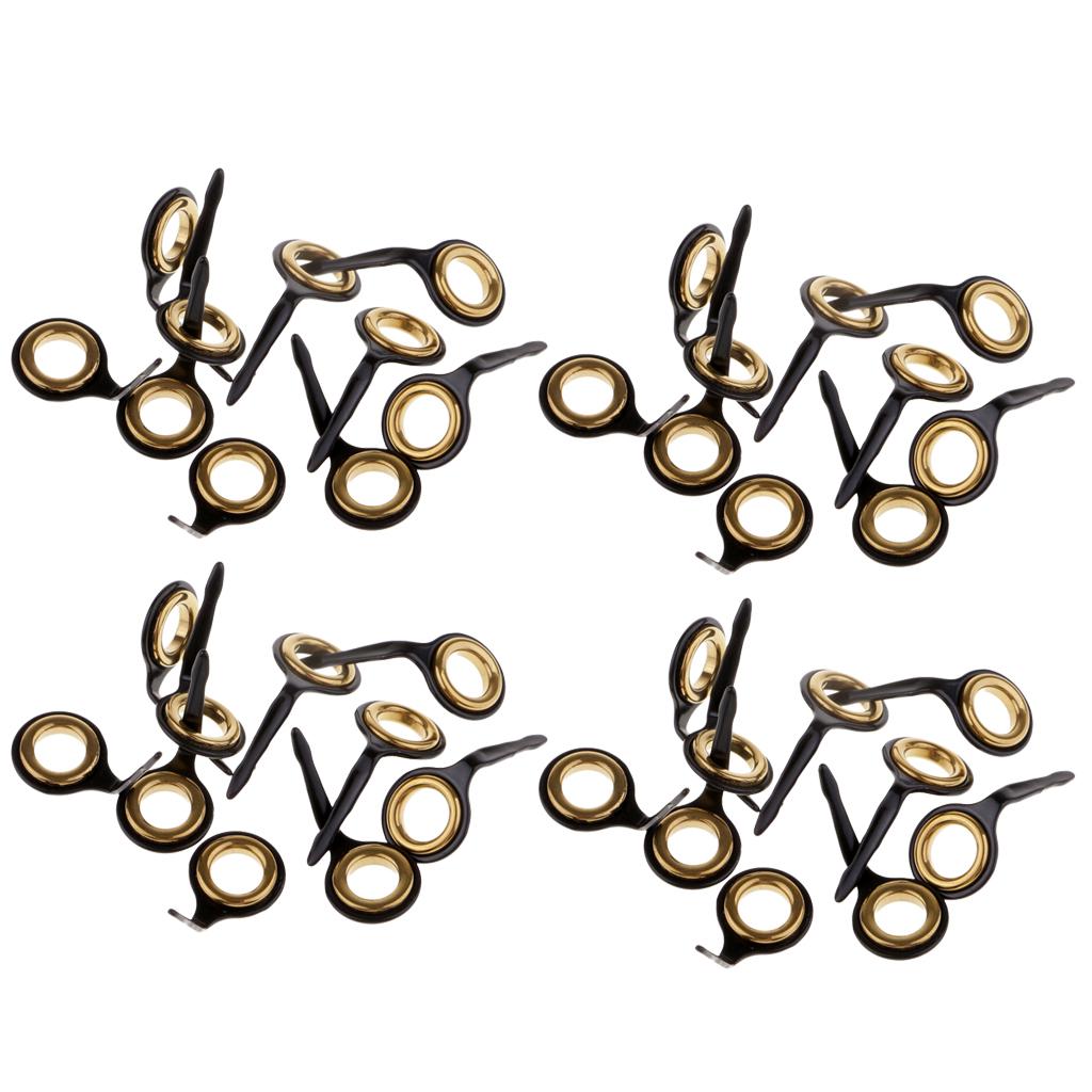 40pcs Fishing Rod Guides Eye Ring DIY Rod Repair Kit 8#