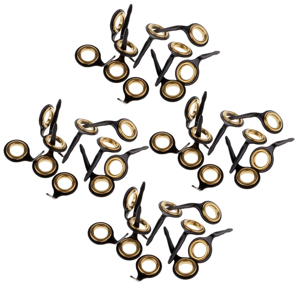 40pcs Fishing Rod Guides Eye Ring DIY Rod Repair Kit 8#