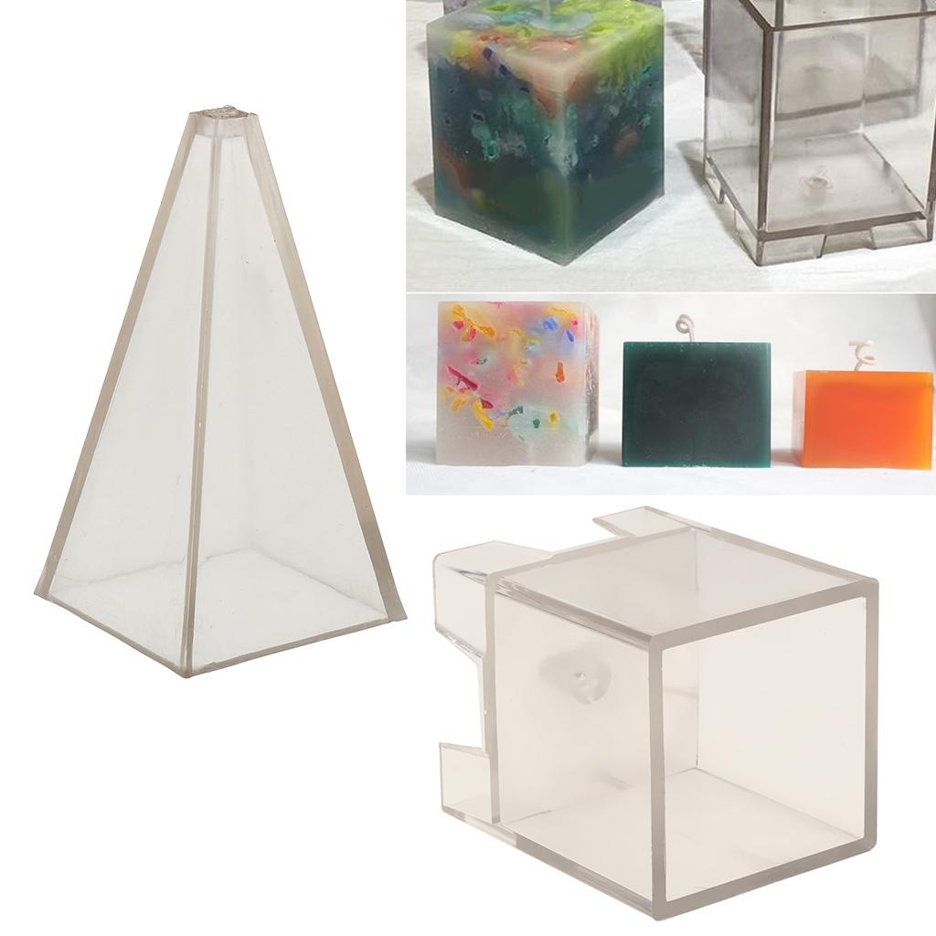 2 Shapes Plastic Clear Candle Molds Soap Mould Candles Making Crafts Model