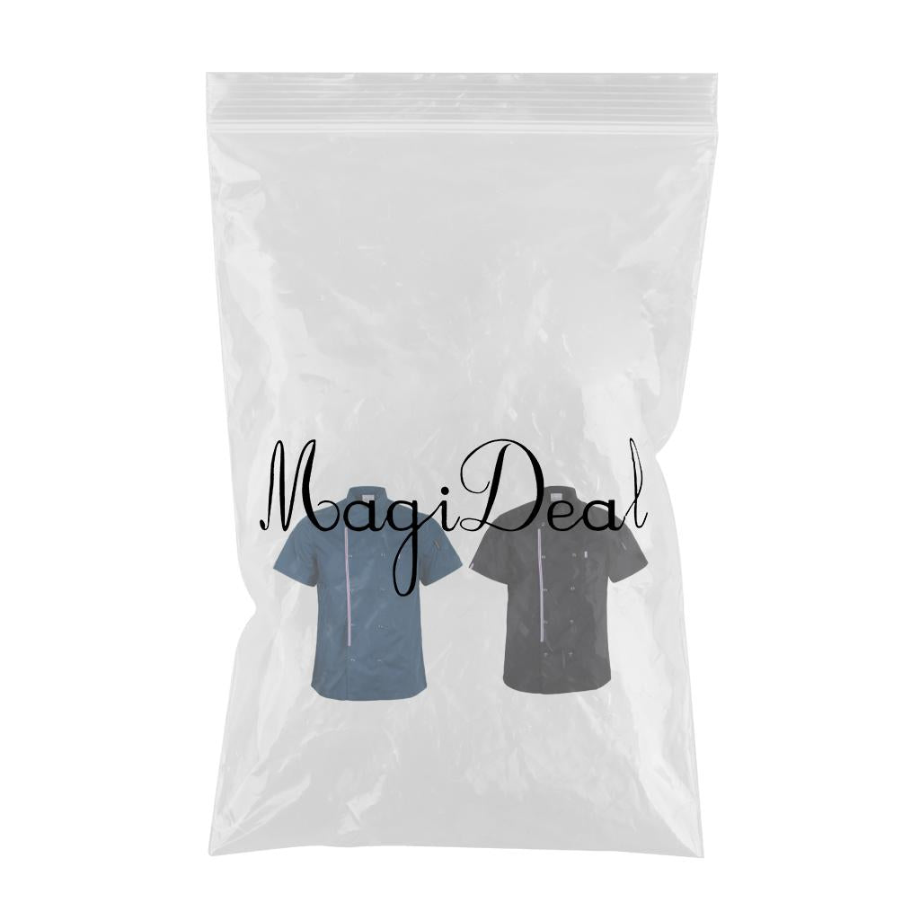 2x Women Men Chef Jackets Coat Short Sleeves Shirt Kitchen Uniforms M