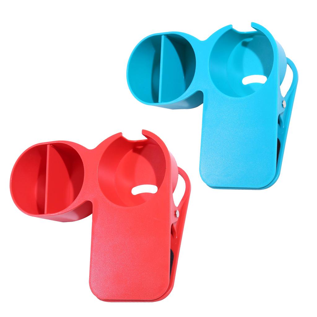 2pcs Multi-use Home Office Table Desktop Cup Holder Clamp Clip Red Blue